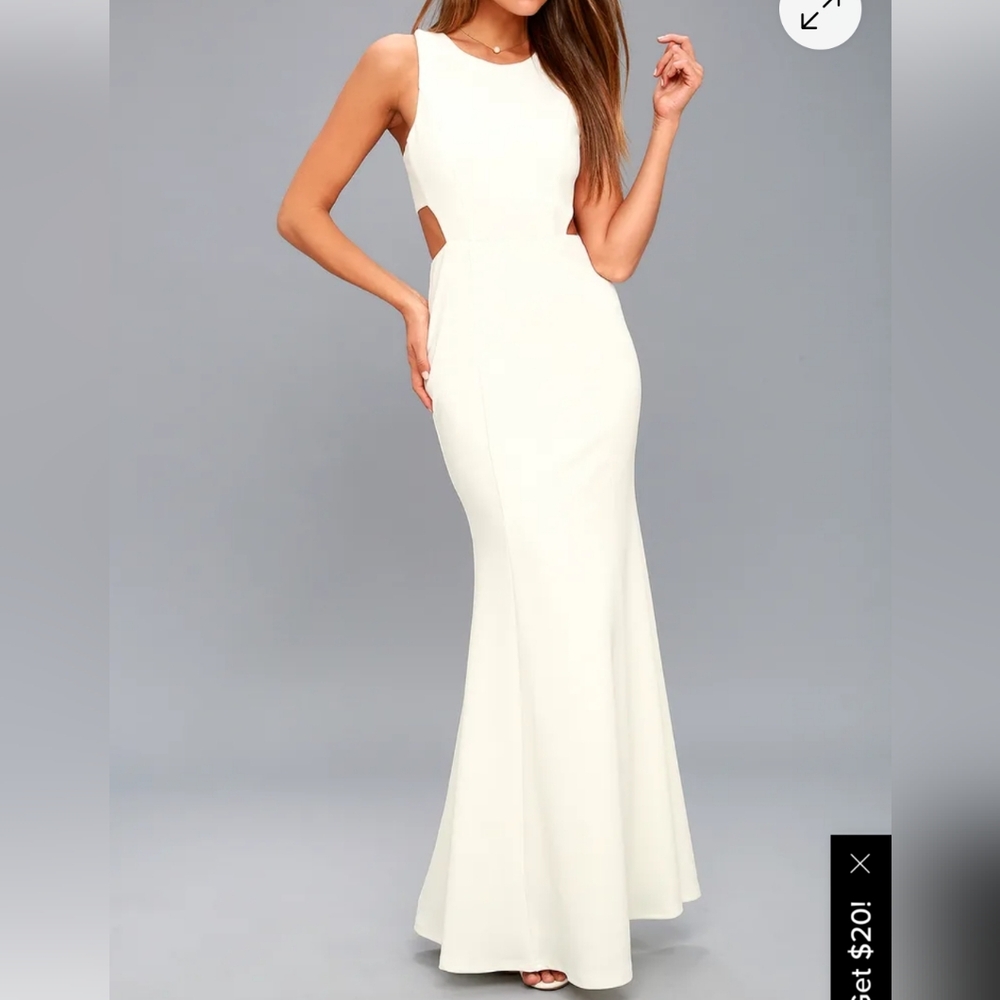Lulu's White Maxi Dress Prom Wedding Special Occasion